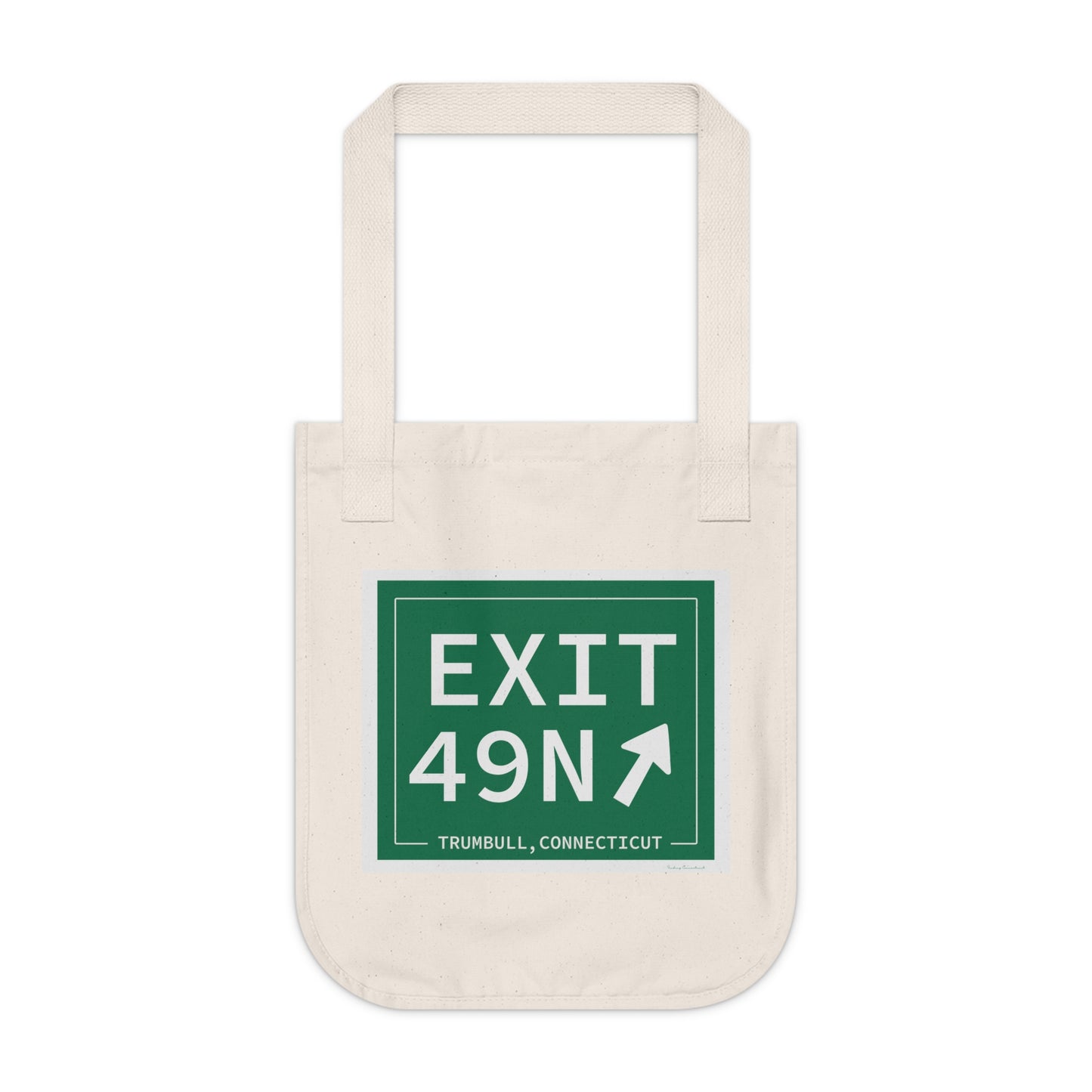 Vintage Exit 49N  Merritt Parkway Sign Organic Canvas Tote Bag