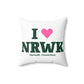 I Heart NRWK Spun Polyester Square Pillow