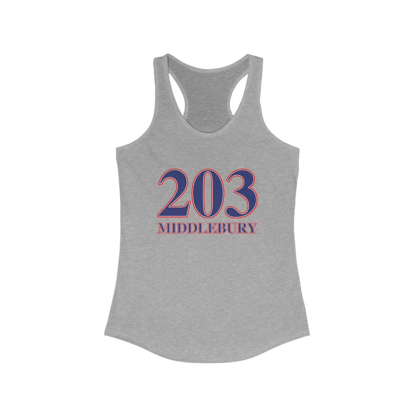 203 Middlebury Red White & Blue Women's Ideal Racerback Tank Top