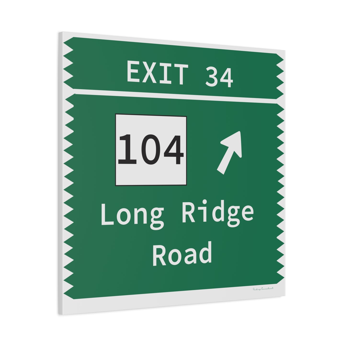 Vintage Merritt Parkway Exit 34 Sign Matte Canvas, Stretched, 1.25"