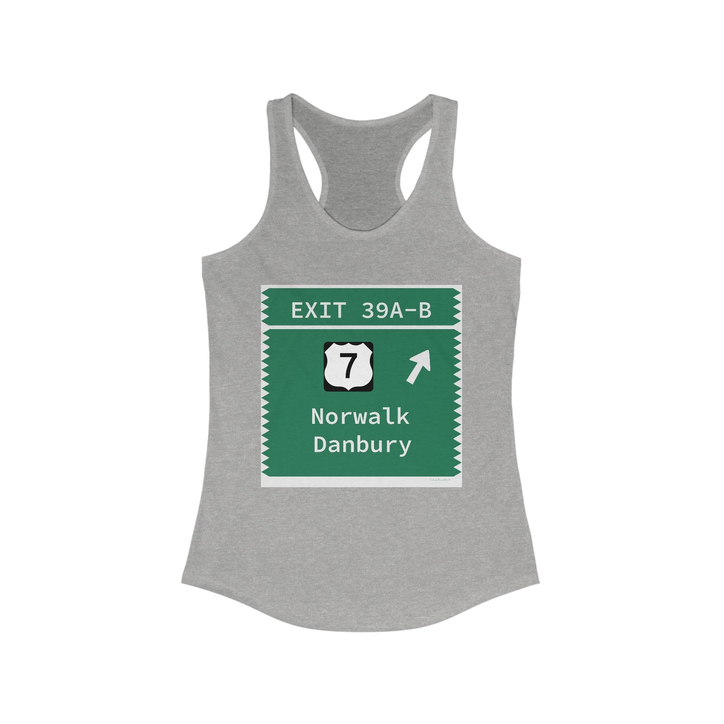Vintage Merritt Parkway Exit 39 A-B Sign Women's Ideal Racerback Tank Top
