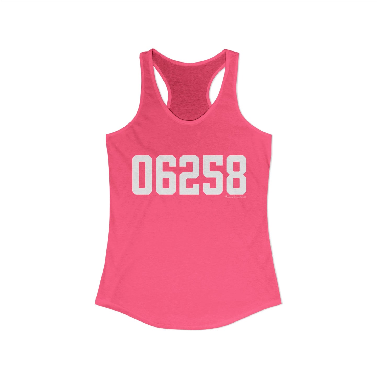 06258 Pomfret CT Zip Code Women's Ideal Racerback Tank Top