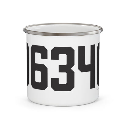 06340 Groton Connecticut Zip Code Enamel Camping Mug