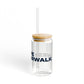 Love West Norwalk Glass Can with Straw and Lid, 16oz