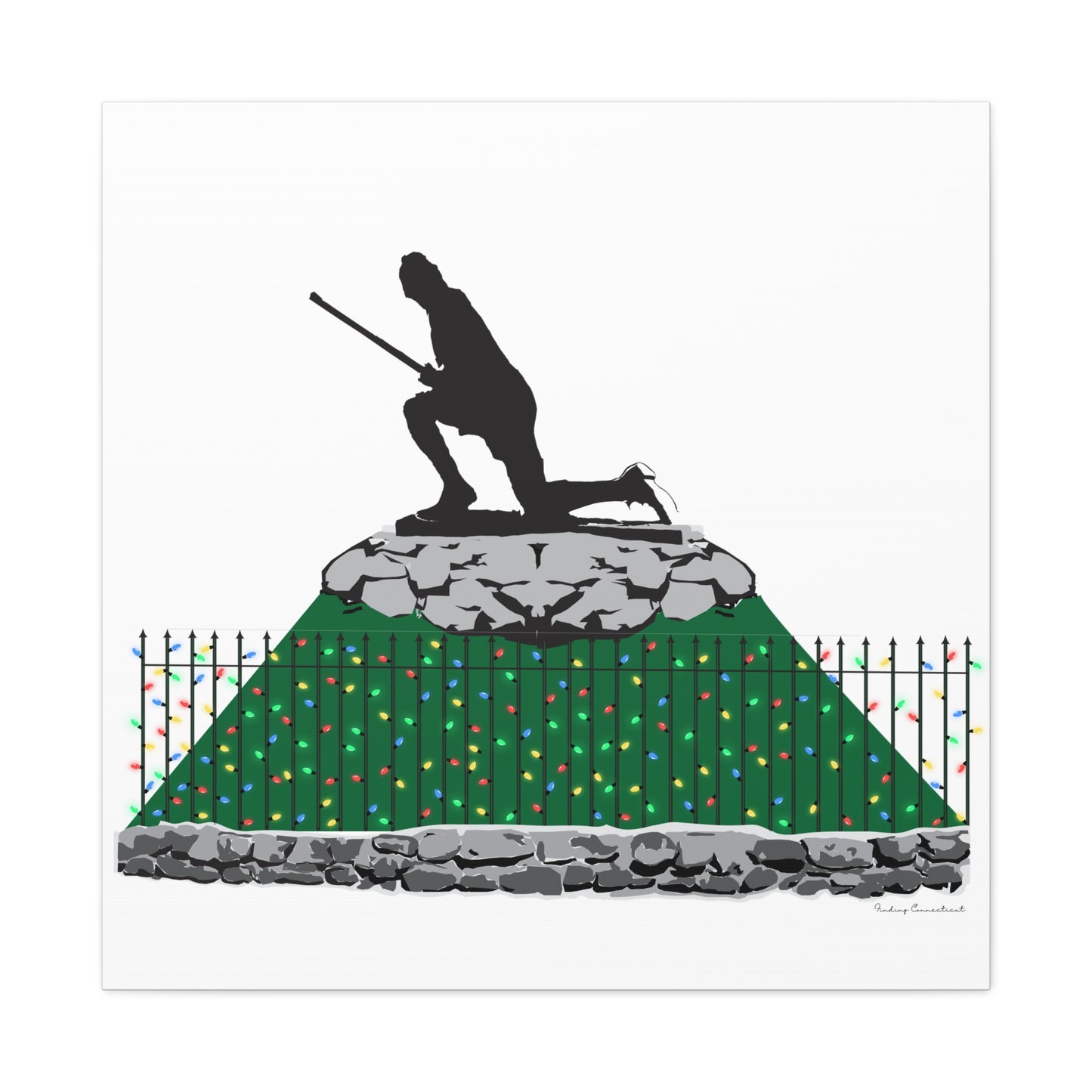 Minuteman Holiday Lights Matte Canvas, Stretched, 1.25"