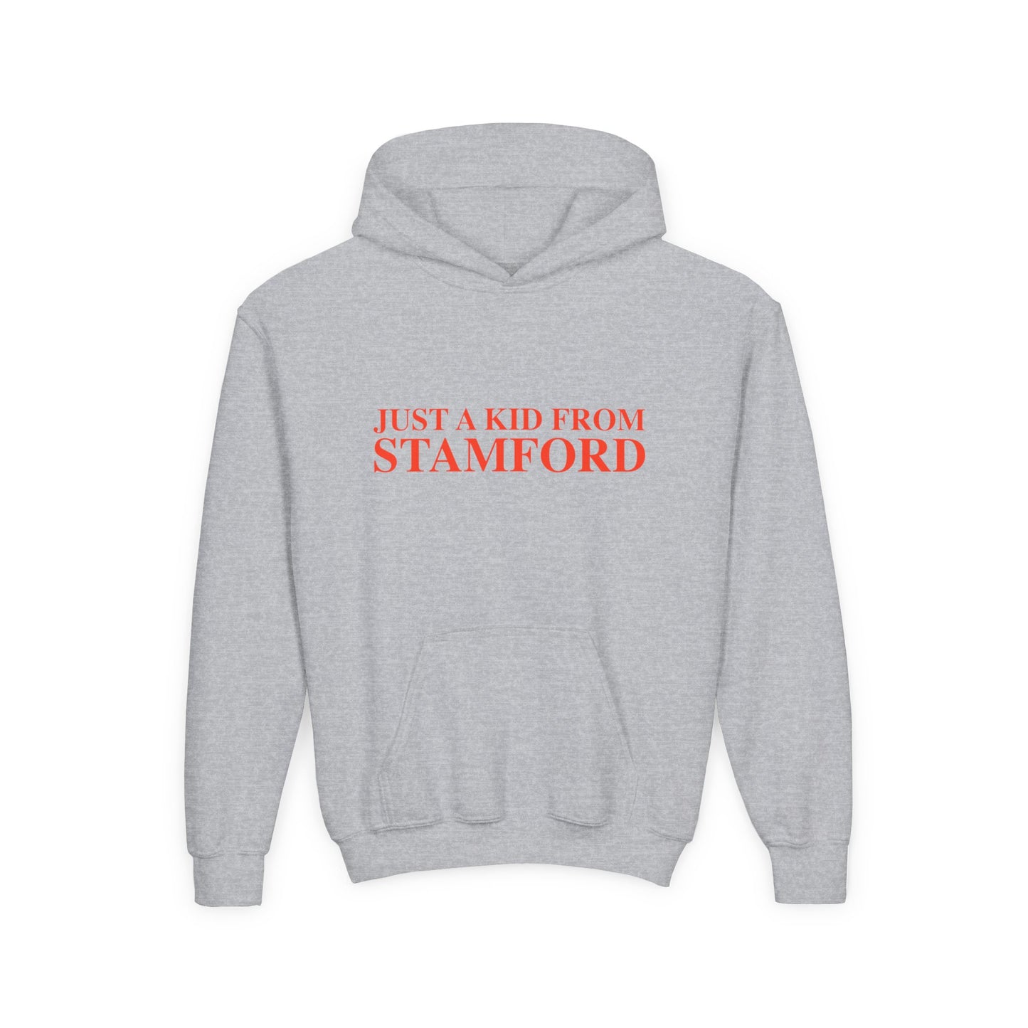 Just a kid from Stamford Youth Heavy Blend Hooded Sweatshirt