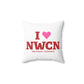 I Heart NWCN Spun Polyester Square Pillow