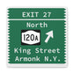 Vintage Merritt Parkway Exit 27 Sign Matte Canvas, Stretched, 1.25"