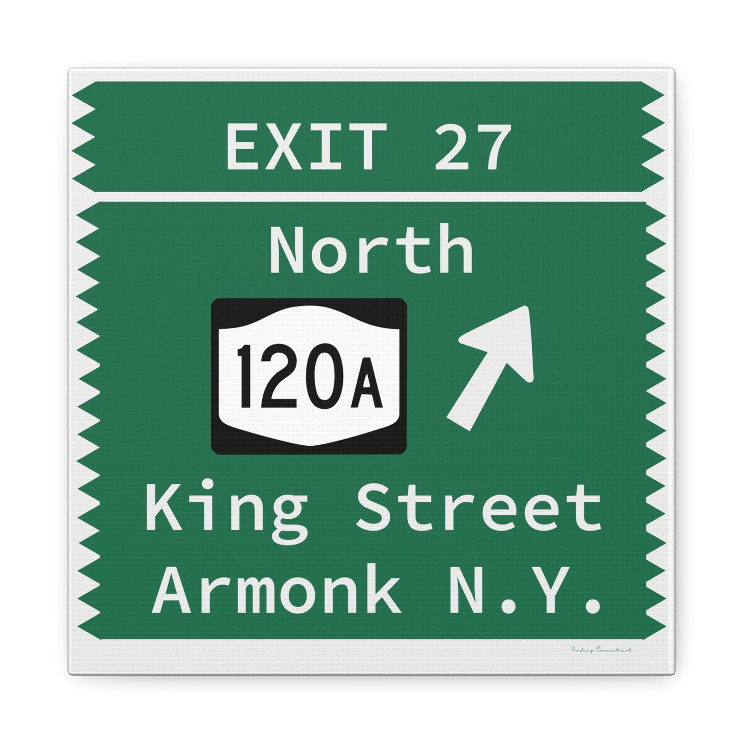 Vintage Merritt Parkway Exit 27 Sign Matte Canvas, Stretched, 1.25"