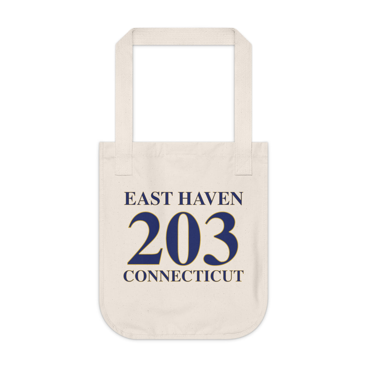 East Haven 203 Connecticut Organic Canvas Tote Bag