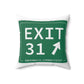 Vintage Exit 31 Merritt Parkway Sign Spun Polyester Square Pillow