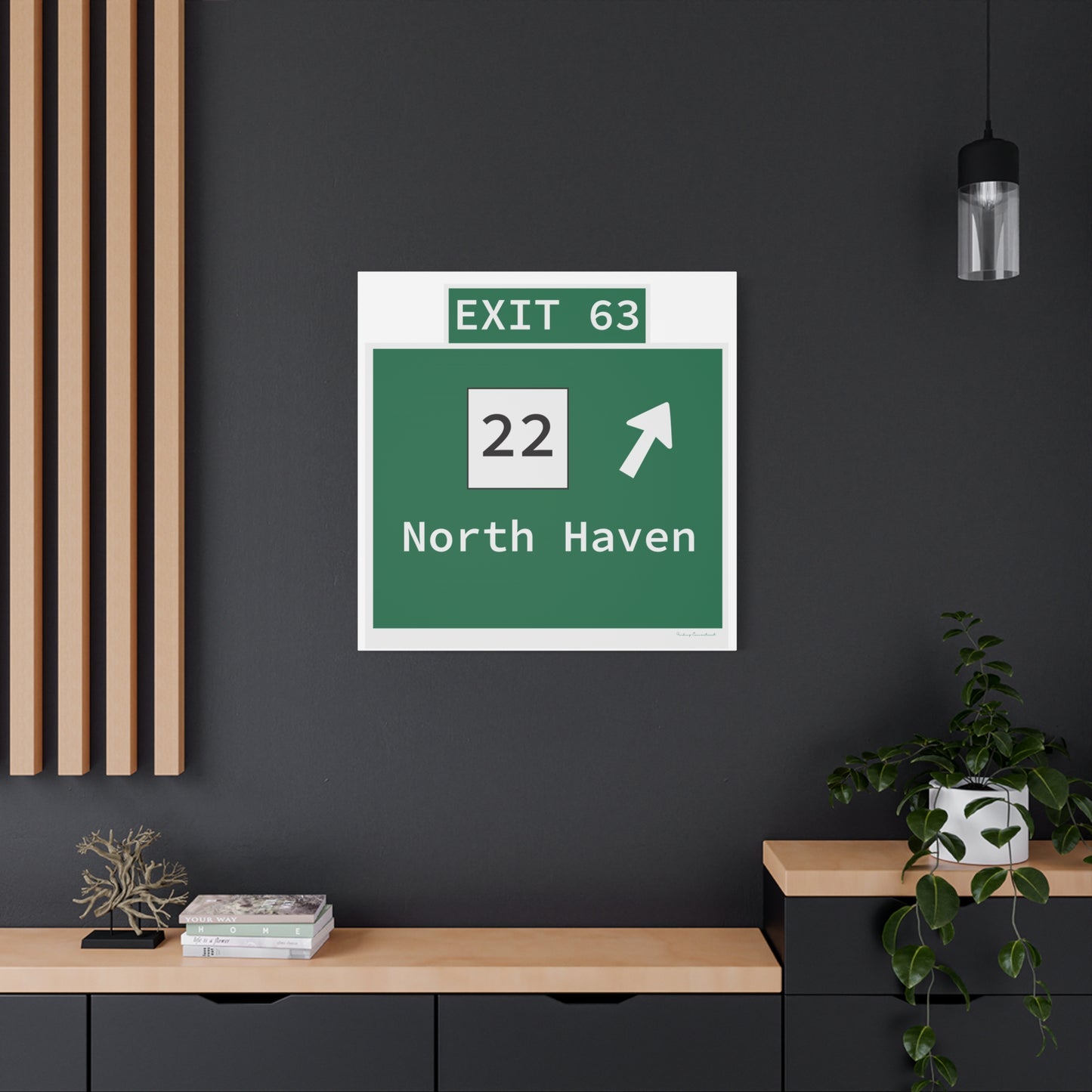 Vintage WCP Exit 63 Sign Matte Canvas, Stretched, 1.25"