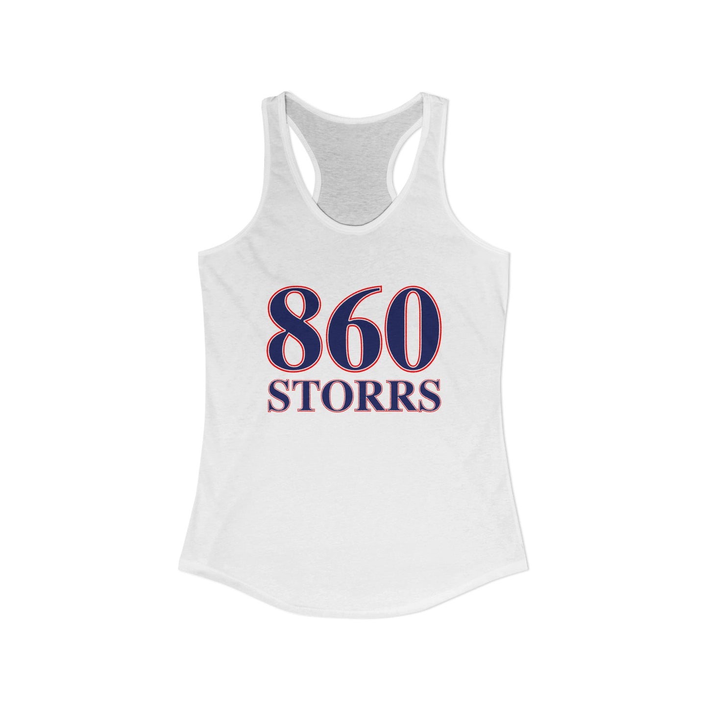 860 Storrs Red, White & Blue Women's Ideal Racerback Tank Top