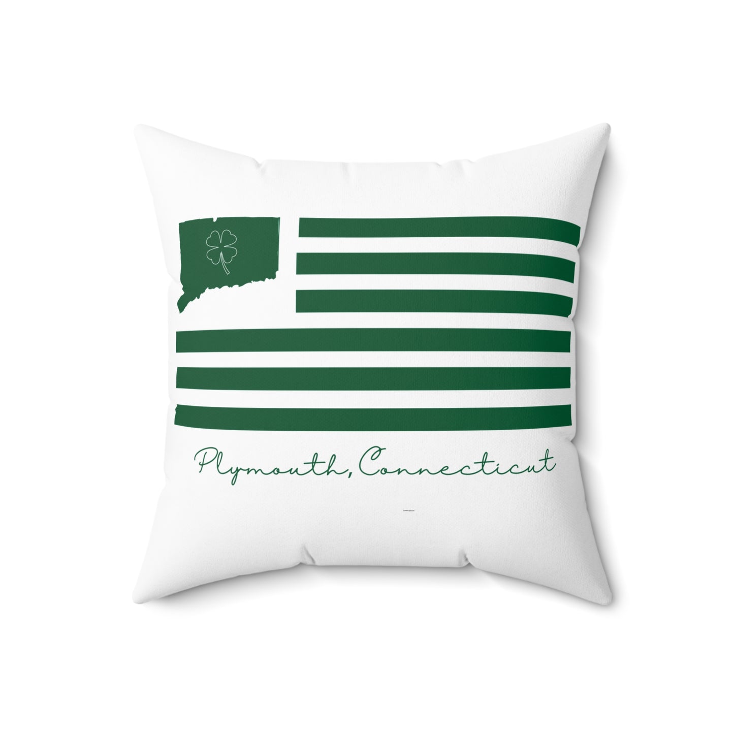 Plymouth Connecticut St. Patrick’s Day Flag Spun Polyester Square Pillow