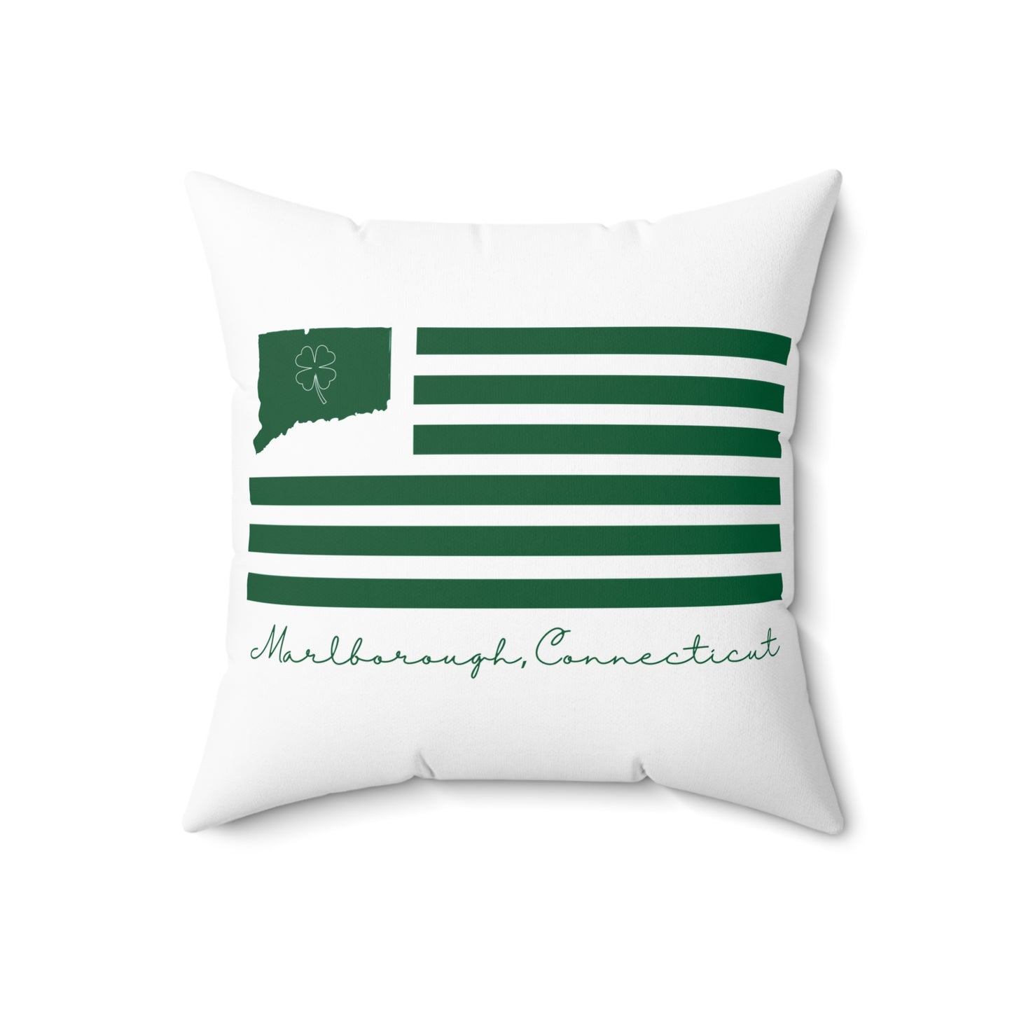 Marlborough Connecticut St. Patrick’s Day Flag Spun Polyester Square Pillow