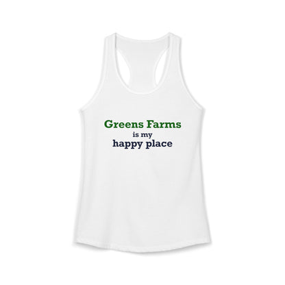 Greens Farms is my Happy Place Women's Ideal Racerback Tank Top