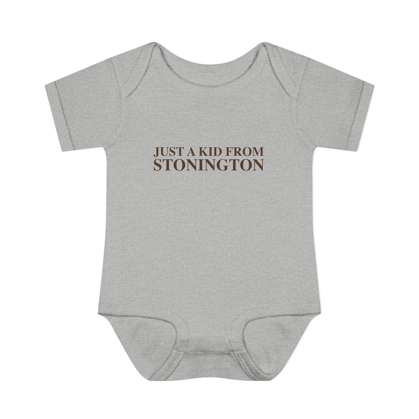 Just a kid from Stonington Infant Baby Rib Bodysuit