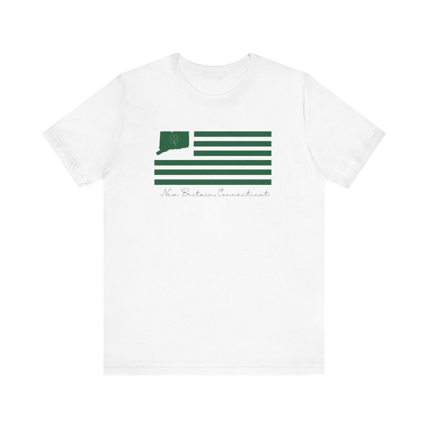 New Britain Connecticut St Patrick’s Day Flag Unisex Jersey Short Sleeve T-Shirt