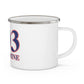 203 Silvermine Red, White & Blue Enamel Camping Mug