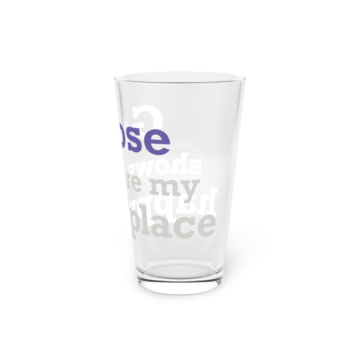 Goose Shows Are My Happy Place - Gray & Purple Pint Glass, 16oz
