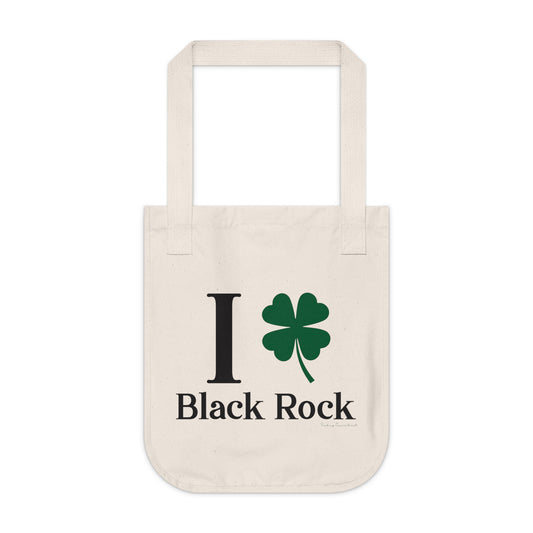 I Clover Black Rock Organic Canvas Tote Bag
