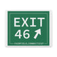 Vintage Exit 46 Merritt Parkway Sign Matte Canvas, Stretched, 1.25"