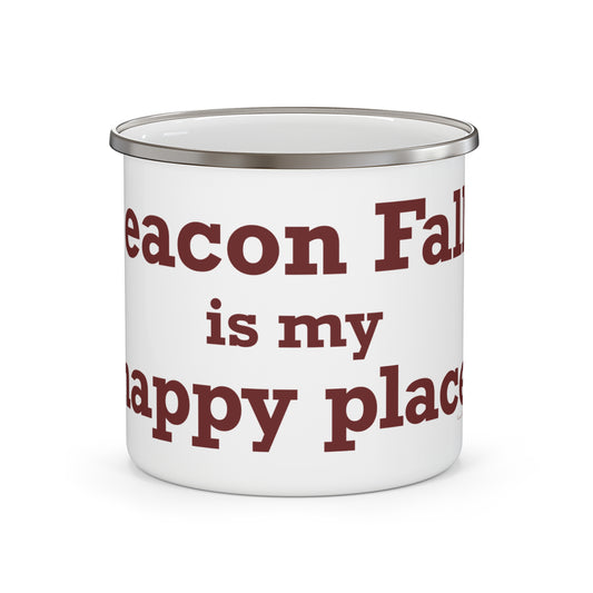 Beacon Falls is My Happy Place Enamel Camping Mug