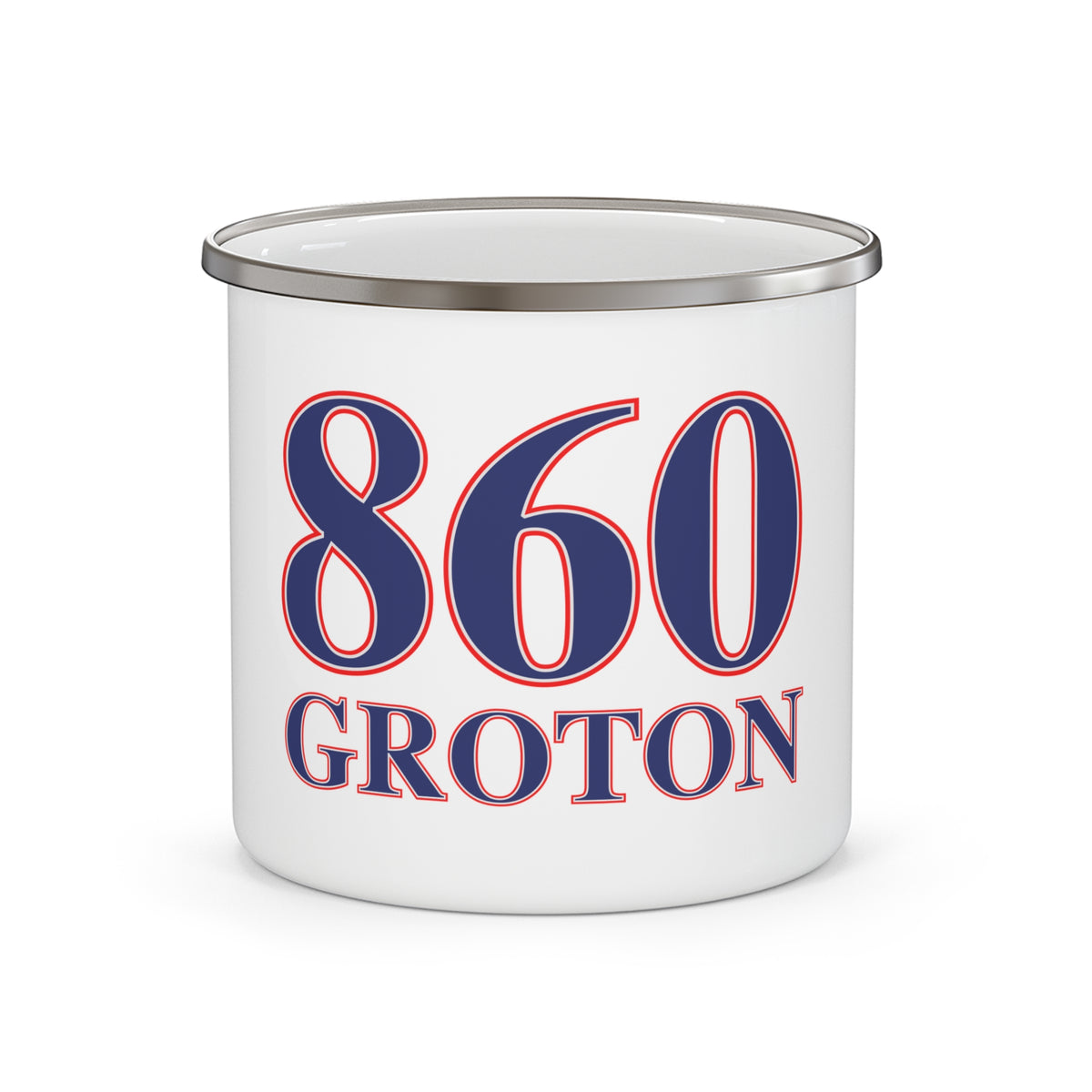 860 Groton Red, White & Blue Enamel Camping Mug