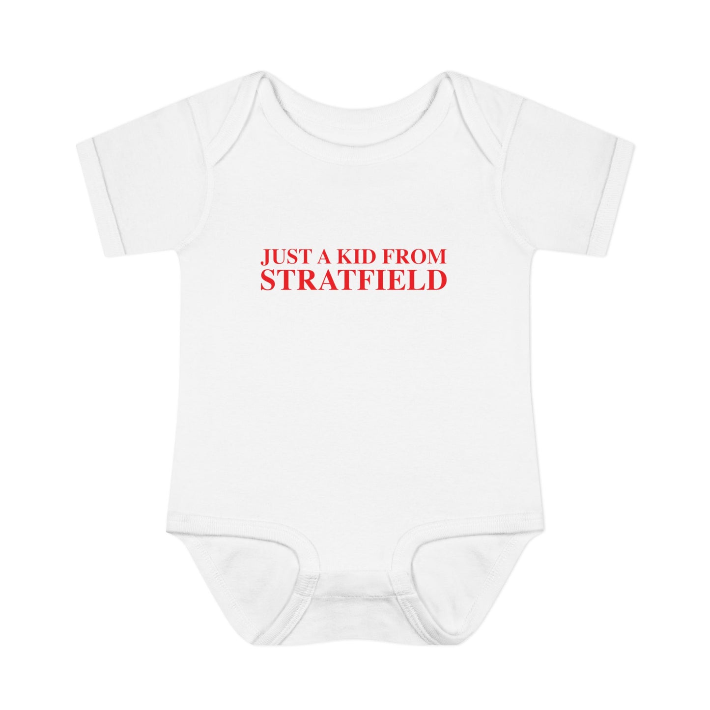 Just a kid from Stratfield Infant Baby Rib Bodysuit
