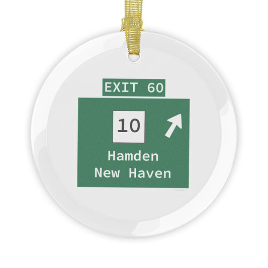 Vintage WCP Exit 60 Sign Glass Ornaments