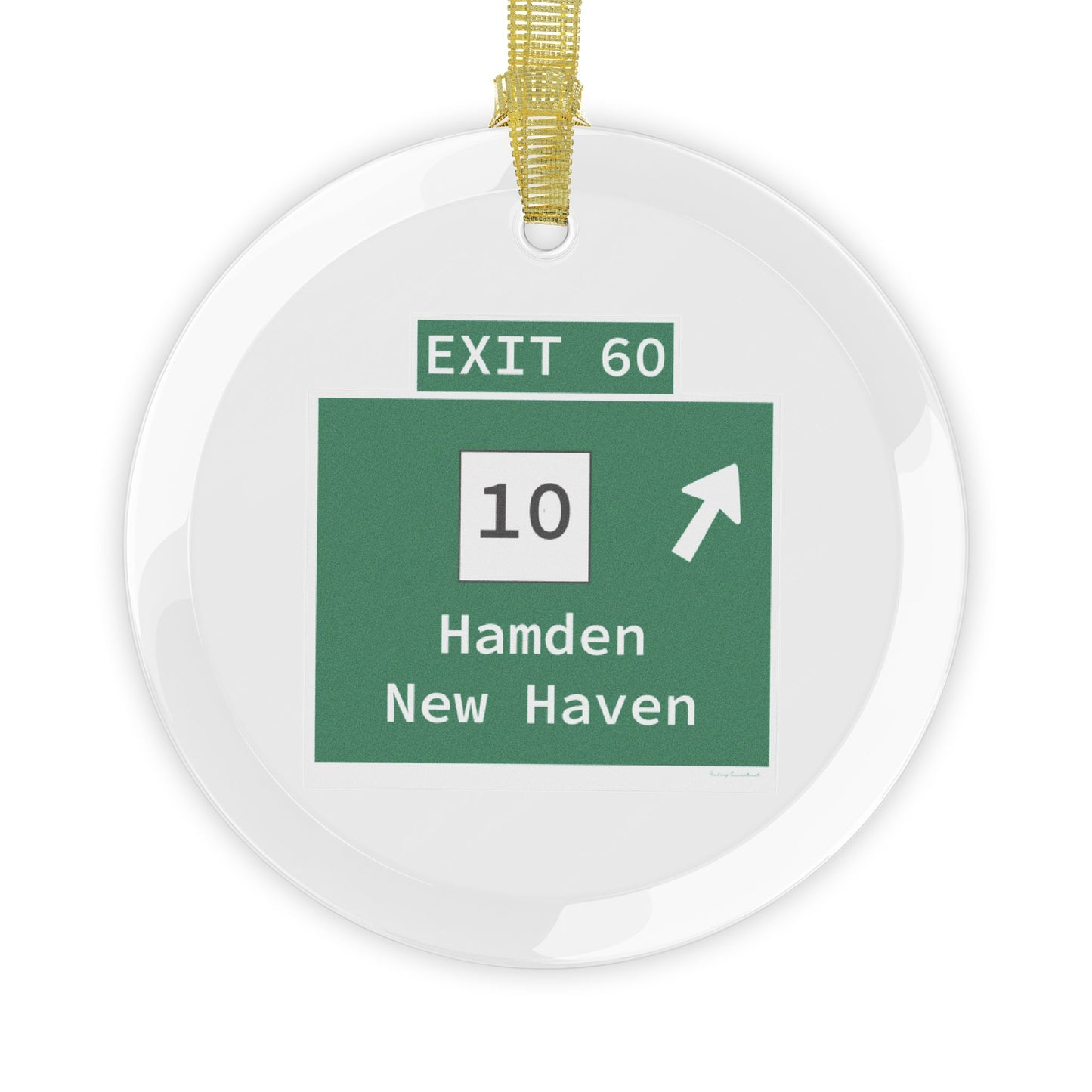 Vintage WCP Exit 60 Sign Glass Ornaments