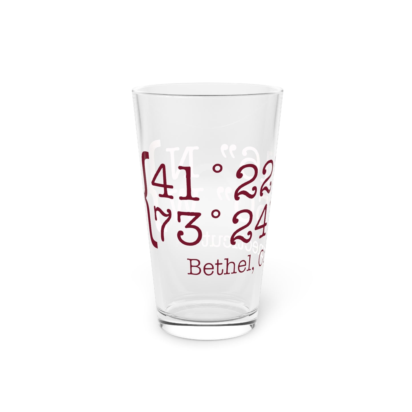 Bethel Coordinates Pint Glass, 16oz