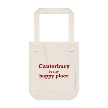 Canterbury is My Happy Place Organic Canvas Tote Bag