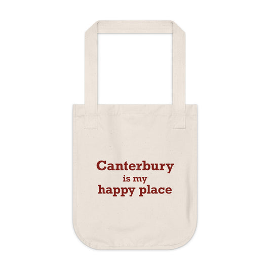 Canterbury is My Happy Place Organic Canvas Tote Bag