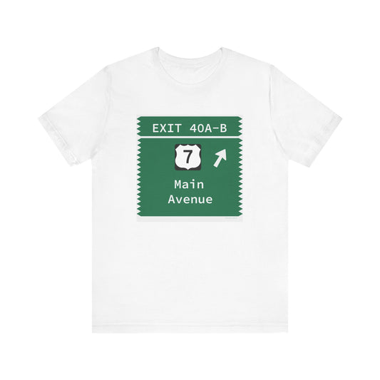 Vintage Merritt Parkway Exit 40 A-B Sign Unisex Jersey Short Sleeve T-Shirt