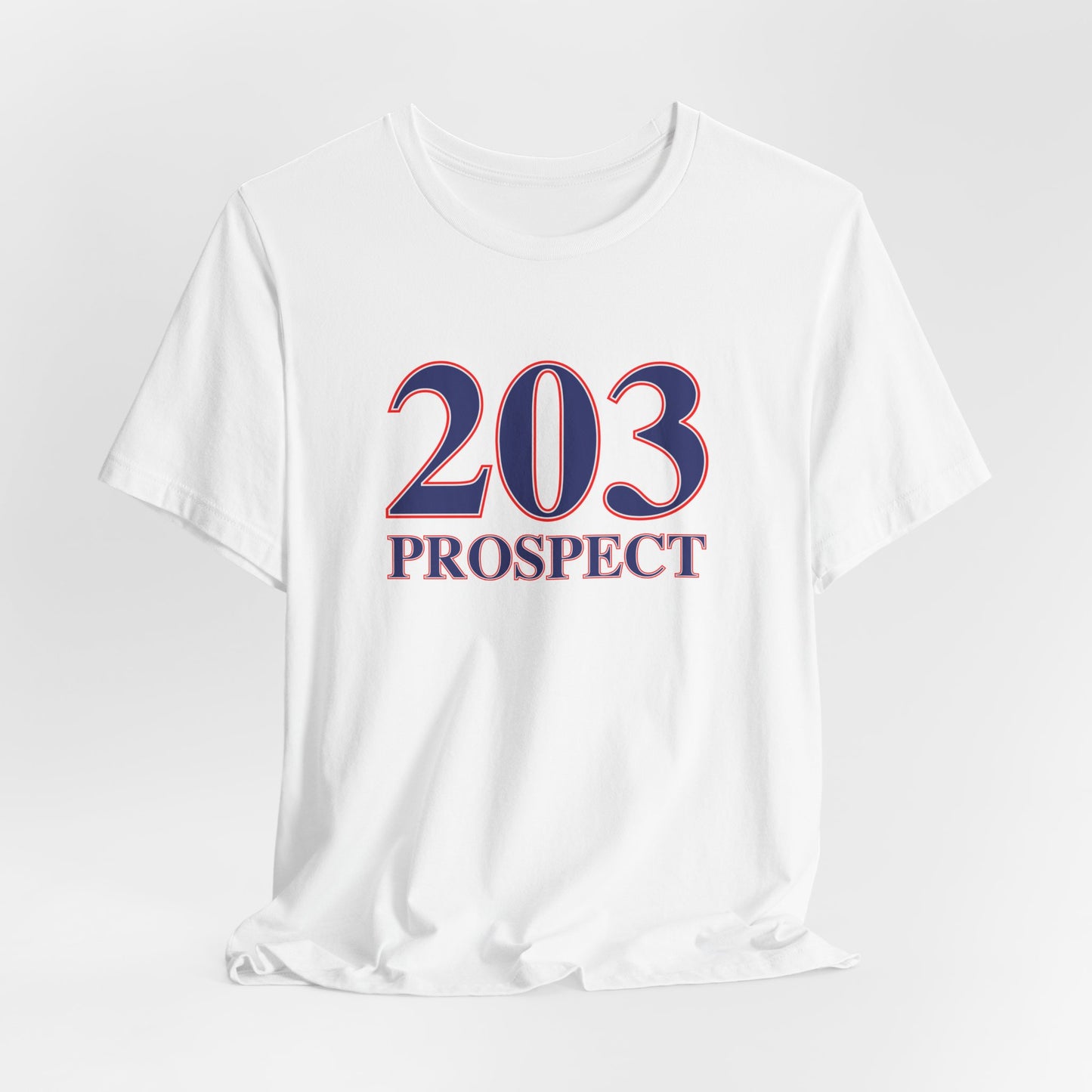 203 Prospect Red White & Blue Unisex Jersey Short Sleeve T-Shirt