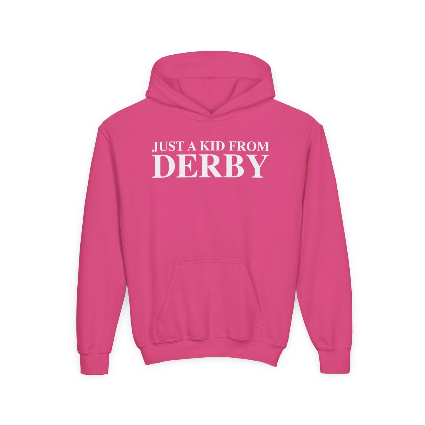 Just a kid from Derby Youth Heavy Blend Hooded Sweatshirt