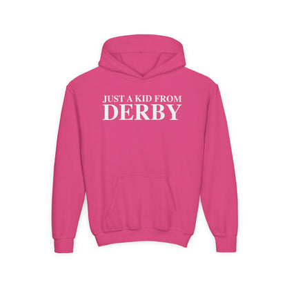 Just a kid from Derby Youth Heavy Blend Hooded Sweatshirt