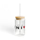 Darien Vision Glass Can with Straw and Lid, 16oz