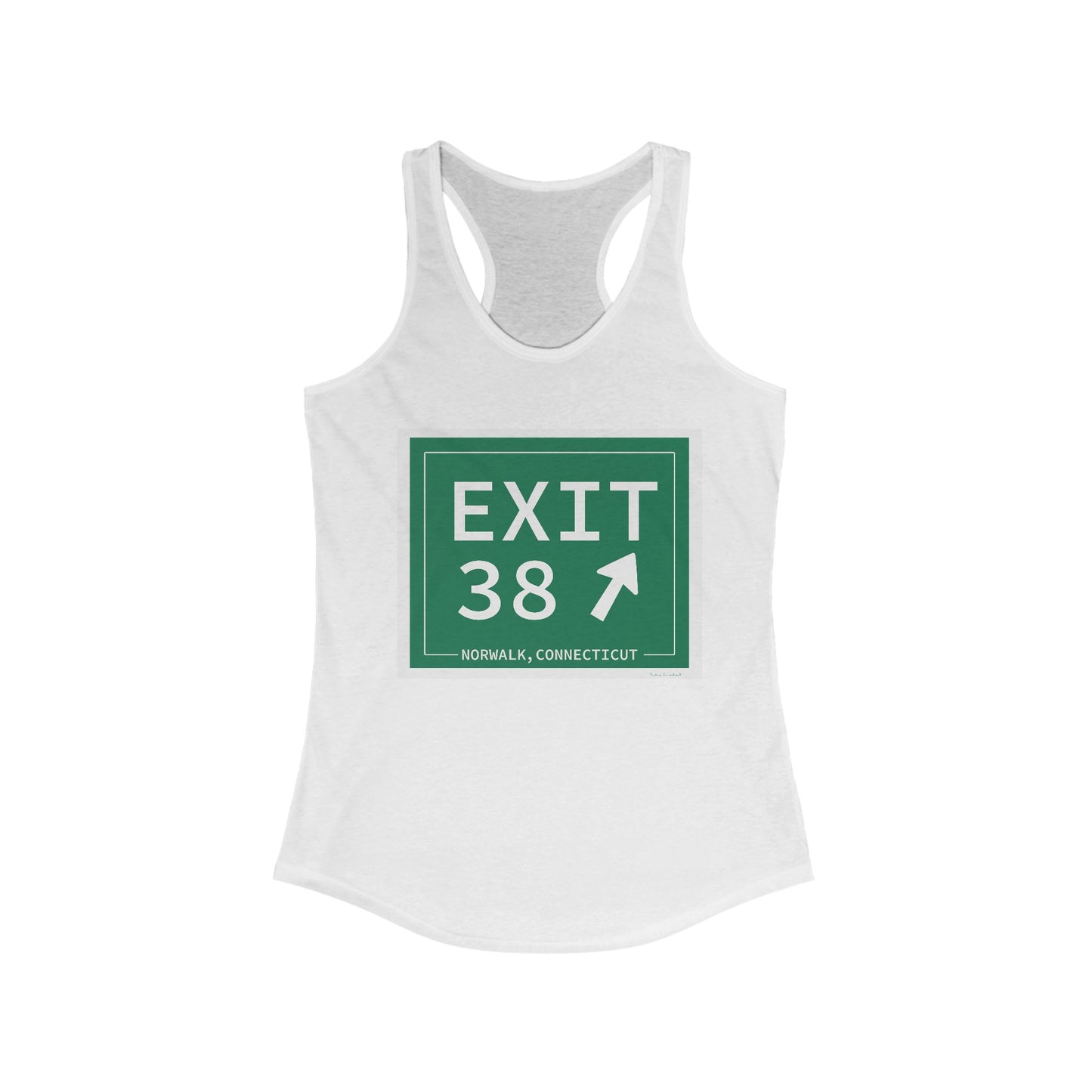 Vintage Exit 38 Merritt Parkway Sign Women's Ideal Racerback Tank Top
