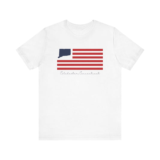 Colchester Connecticut Flag Unisex Jersey Short Sleeve T-Shirt