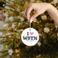 I Heart WSTN Glass Ornaments