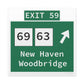 Vintage WCP Exit 59 Sign Matte Canvas, Stretched, 1.25"