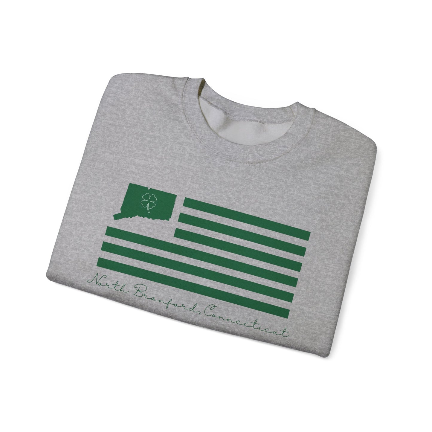 North Branford Connecticut St. Patrick’s Day Flag Unisex Heavy Blend™ Crewneck Sweatshirt