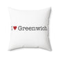 I Heart Greenwich. Spun Polyester Square Pillow