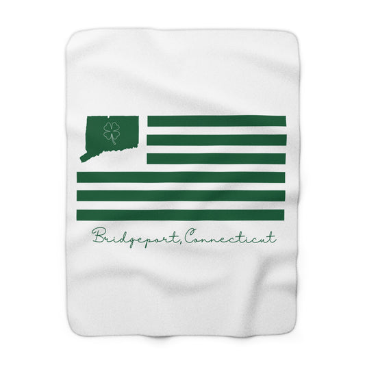 Bridgeport Connecticut St Patrick's Day FlagSherpa Fleece Blanket