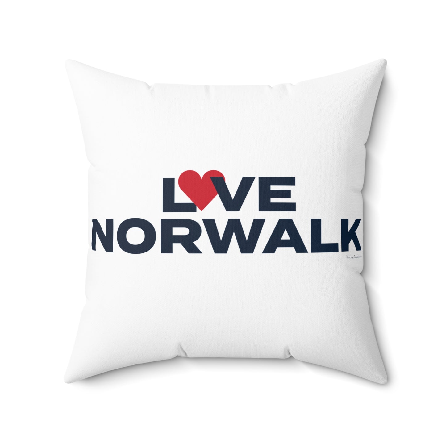 Love Norwalk Spun Polyester Square Pillow