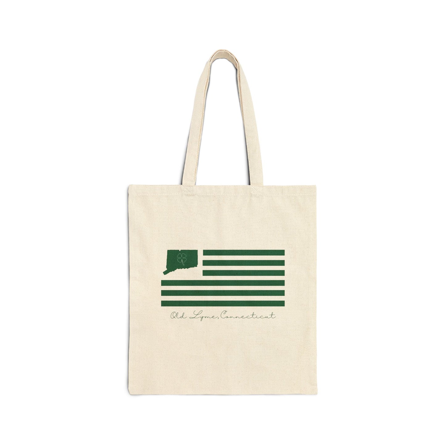 Old Lyme Connecticut St. Patrick’s Day Flag Cotton Canvas Tote Bag