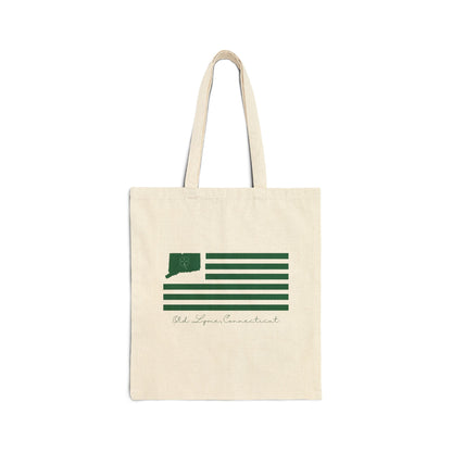 Old Lyme Connecticut St. Patrick’s Day Flag Cotton Canvas Tote Bag