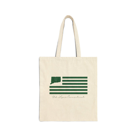 Old Lyme Connecticut St. Patrick’s Day Flag Cotton Canvas Tote Bag